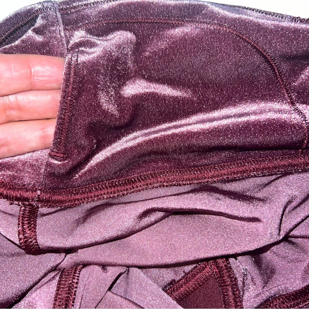 Lululemon Wunder Under High Rise Pink Velvet Leggings Womens Size 12 - Picture 8 of 13